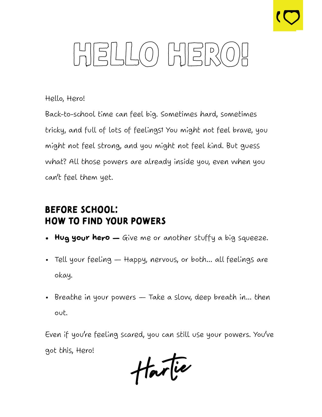 Printable Power Boost with Hartie: Back to School